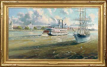 Steamer Natchez Signaling The Barque Elissa of Galveston